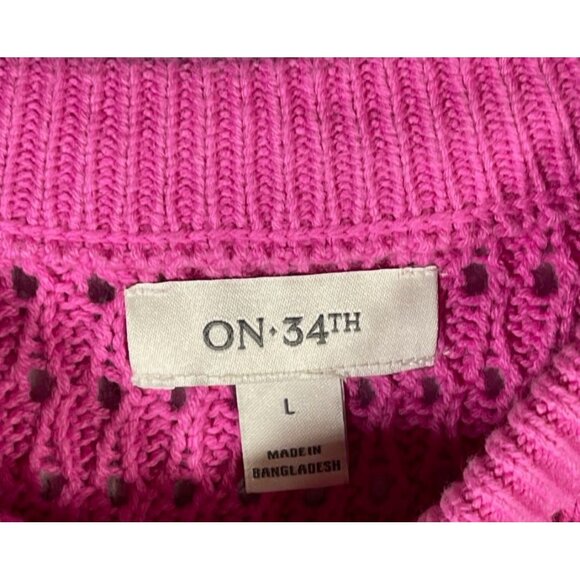ON 34th Womens Pink Knit Sweater Large - Picture 6 of 8